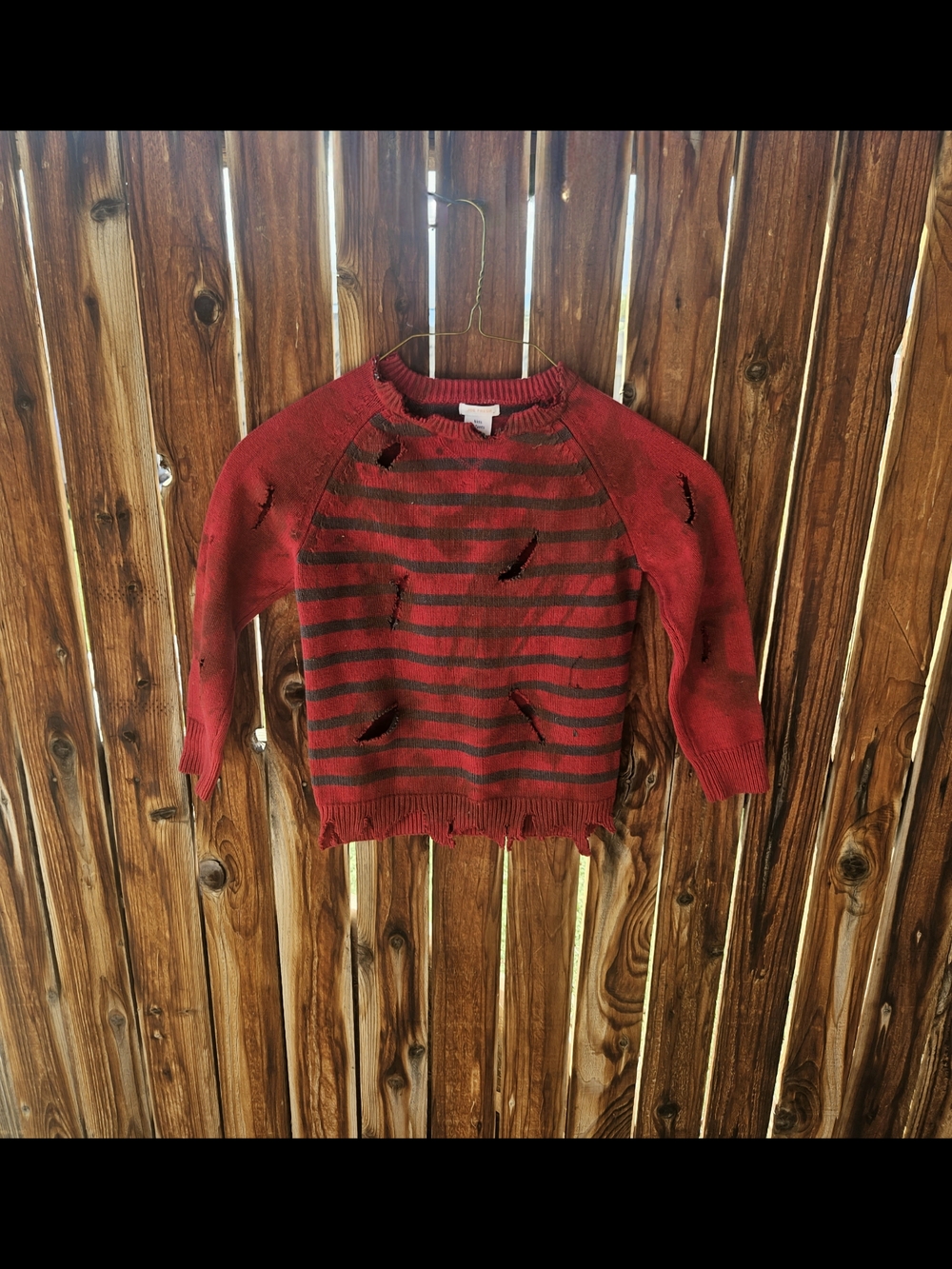 Kids Small 6-7 Freddy Krueger Sweater Halloween Costume Handmade DIY